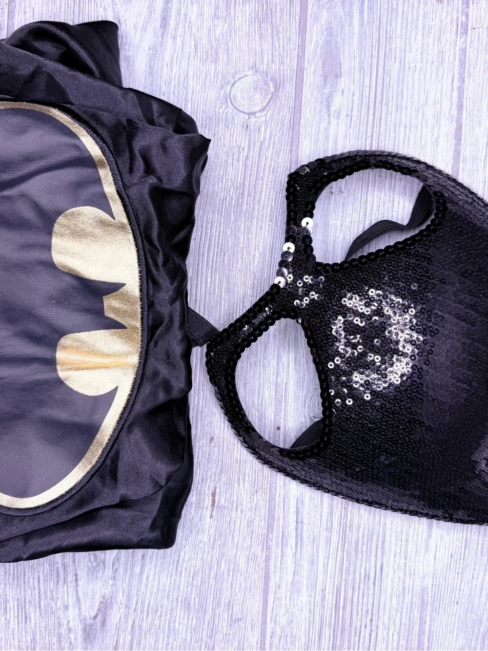 Sequin batgirl mask and cape halloween costume accessories cosplay dress up os